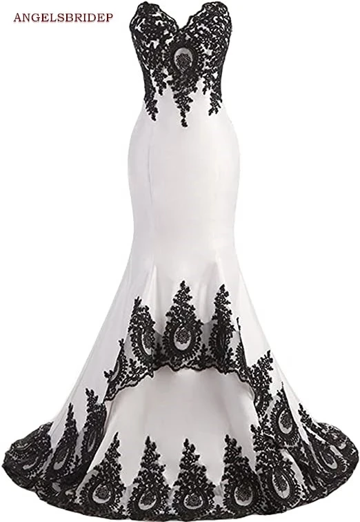 Sexy V-neck Mermaid Wedding Dresses For Women Robe De Mariee Formal Black Appliques Court Train Satin Bridal Gown Bride Dresses
Sexy V-neck Mermaid Wedding Dresses For Women Robe De Mariee Formal Black Appliques Court Train Satin Bridal Gown Bride Dresses