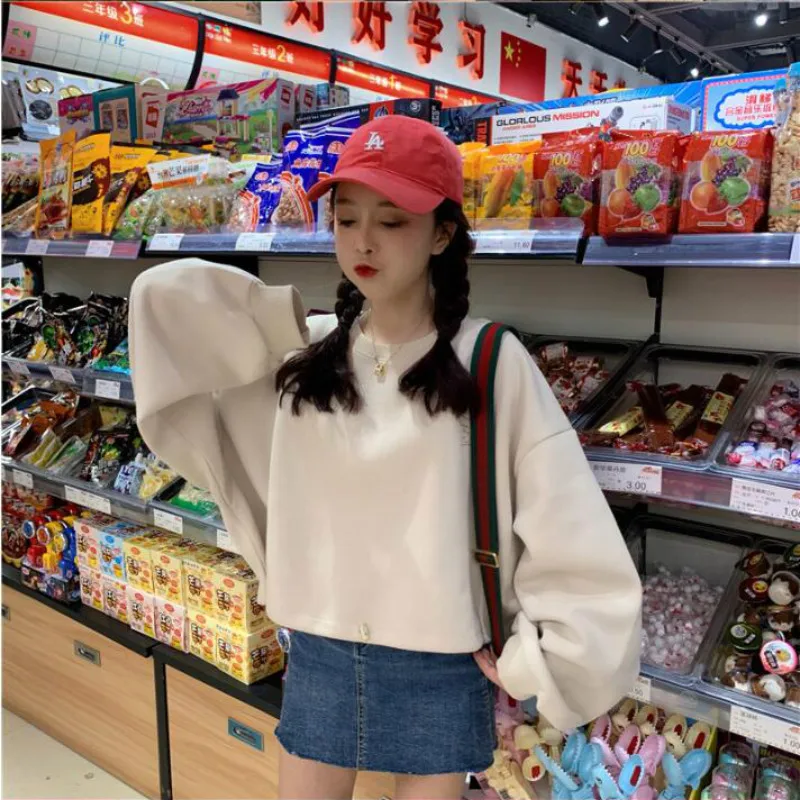 Женские толстовки Ulzzang Kawaii подходящая ко всему Высококачественная свободная
