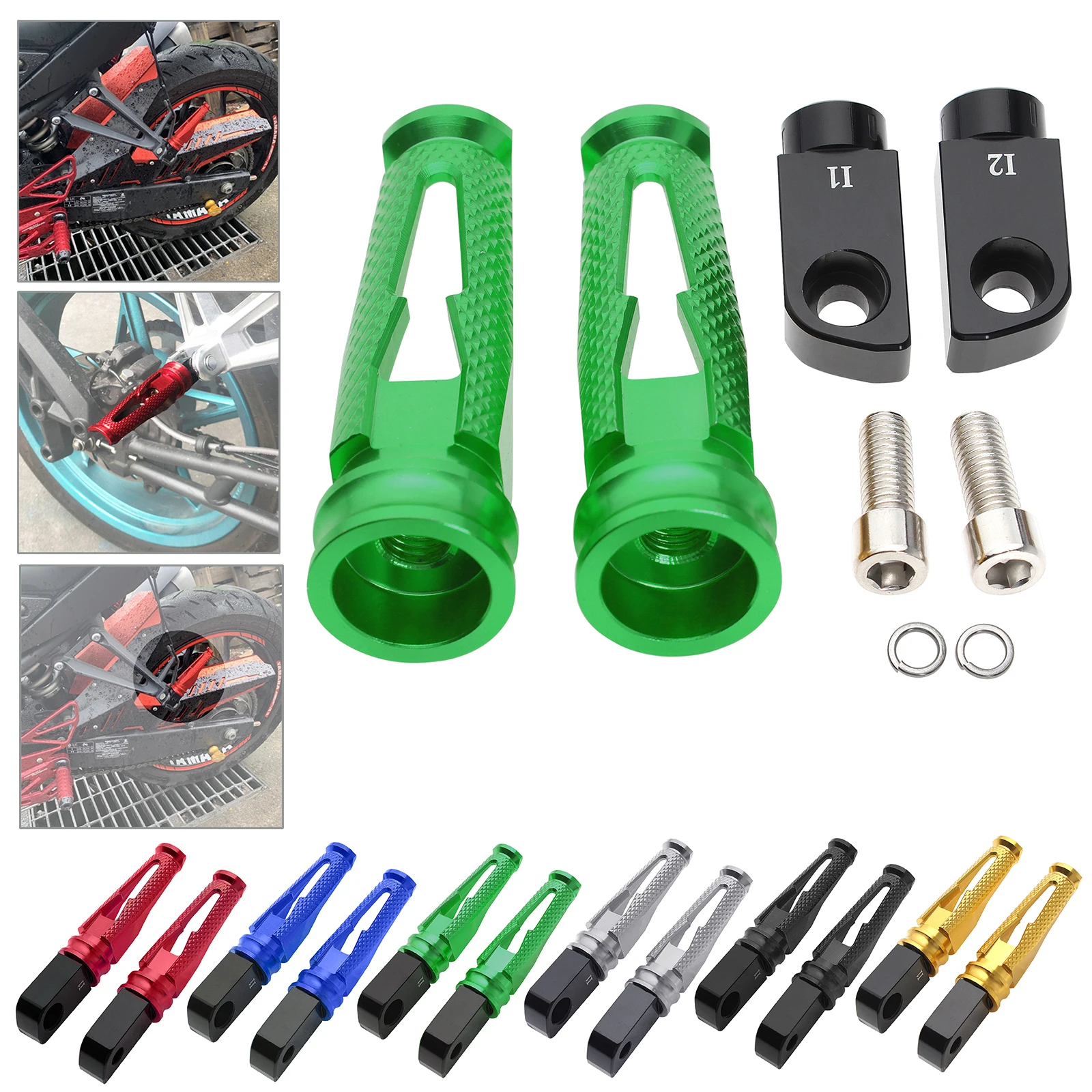 Foot Pegs Passenger Rear Footrests For KAWASAKI ZXR250 ZR250 ZZR400 ZZR1100 ZR-7 Motorcycle Aluminum
Foot Pegs Passenger Rear Footrests For KAWASAKI ZXR250 ZR250 ZZR400 ZZR1100 ZR-7 Motorcycle Aluminum