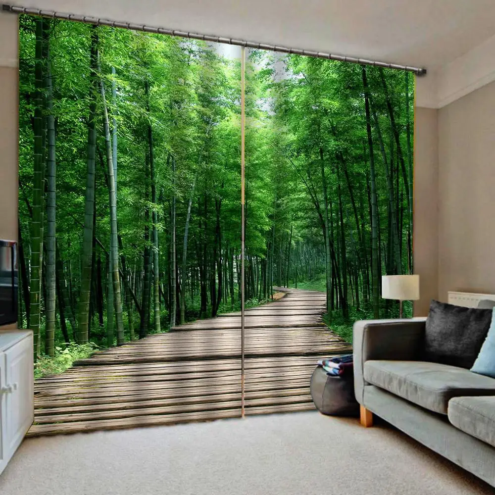 Green bamboo curtains nature scenery landscape wood birdge curtains blackout curtain
Green bamboo curtains nature scenery landscape wood birdge curtains blackout curtain