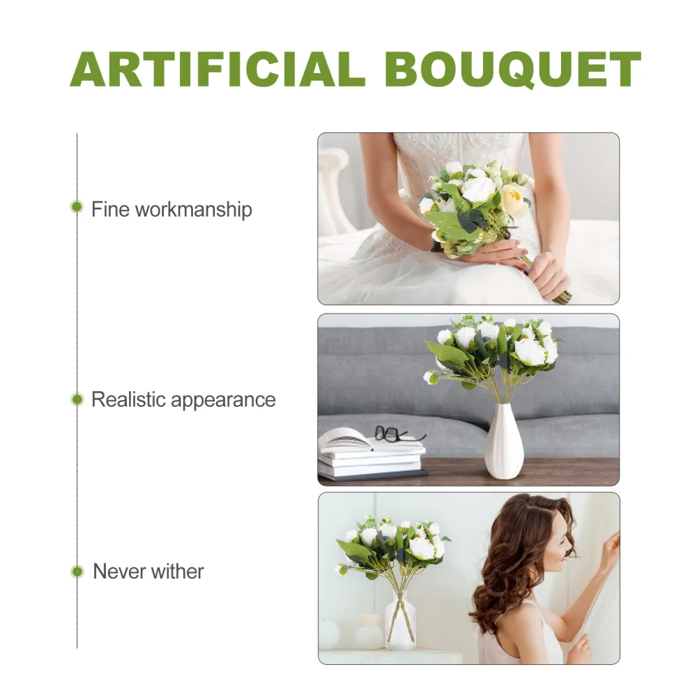 2Pcs Household Adornment Artificial Flower Bouquet Simulated Flower for Wedding
2Pcs Household Adornment Artificial Flower Bouquet Simulated Flower for Wedding
