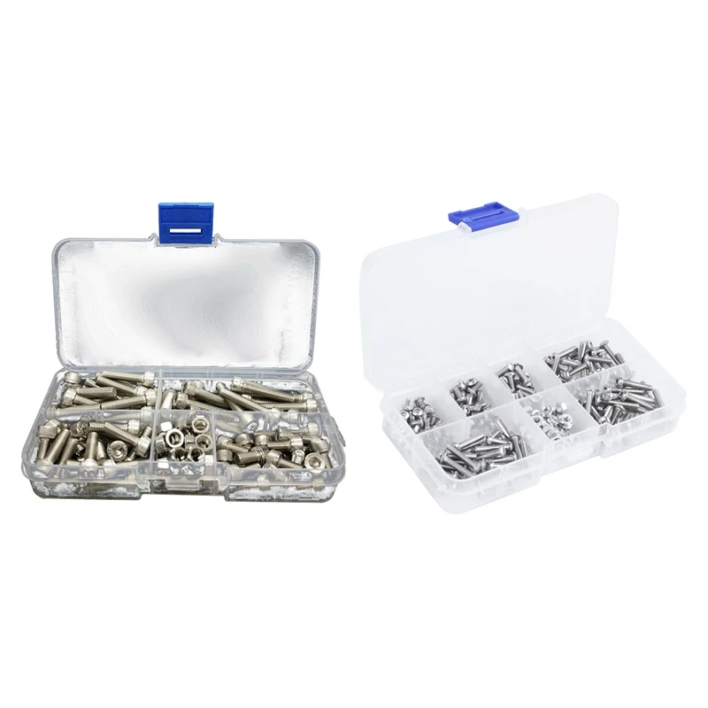 120Pcs M5 Stainless Steel Metric Hex Socket Screws Nuts & 230Pcs M3 Hex Drive Button Head Socket Cap Bolts Screws Nuts
120Pcs M5 Stainless Steel Metric Hex Socket Screws Nuts & 230Pcs M3 Hex Drive Button Head Socket Cap Bolts Screws Nuts