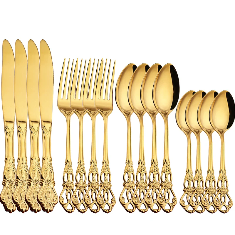 16pcs Kitchen Tableware Cutlery Set Stainless Steel Dinnerware Sets Knife Fork Spoon Flatware Cubiertos Drop ship
16pcs Kitchen Tableware Cutlery Set Stainless Steel Dinnerware Sets Knife Fork Spoon Flatware Cubiertos Drop ship