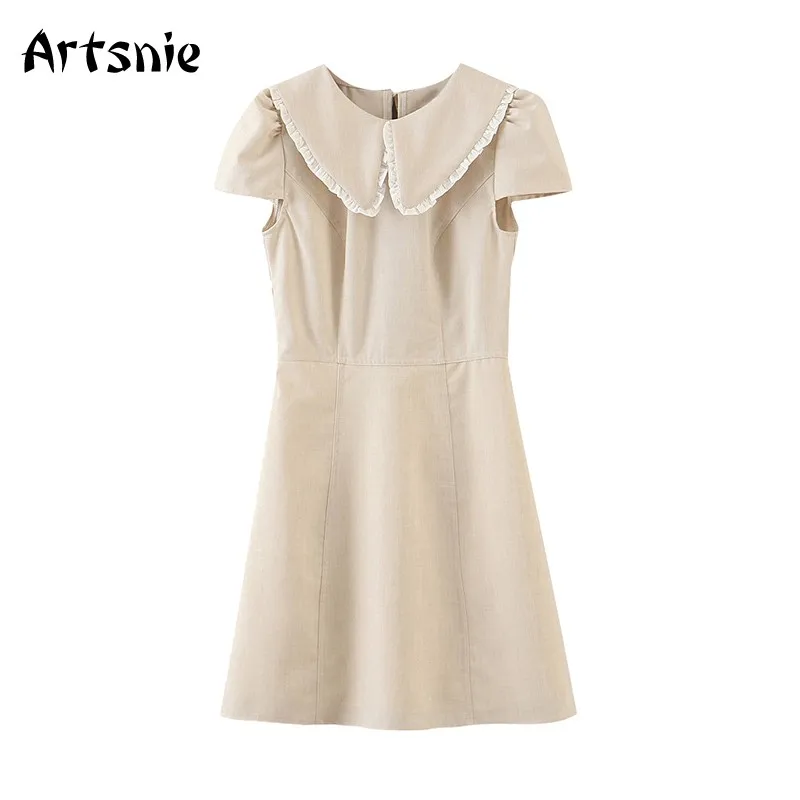 Artsnie peter pan collar ruffles sweet A line dress women summer high waist puff sleeve vintage casual short dresses vestidos
Artsnie peter pan collar ruffles sweet A line dress women summer high waist puff sleeve vintage casual short dresses vestidos