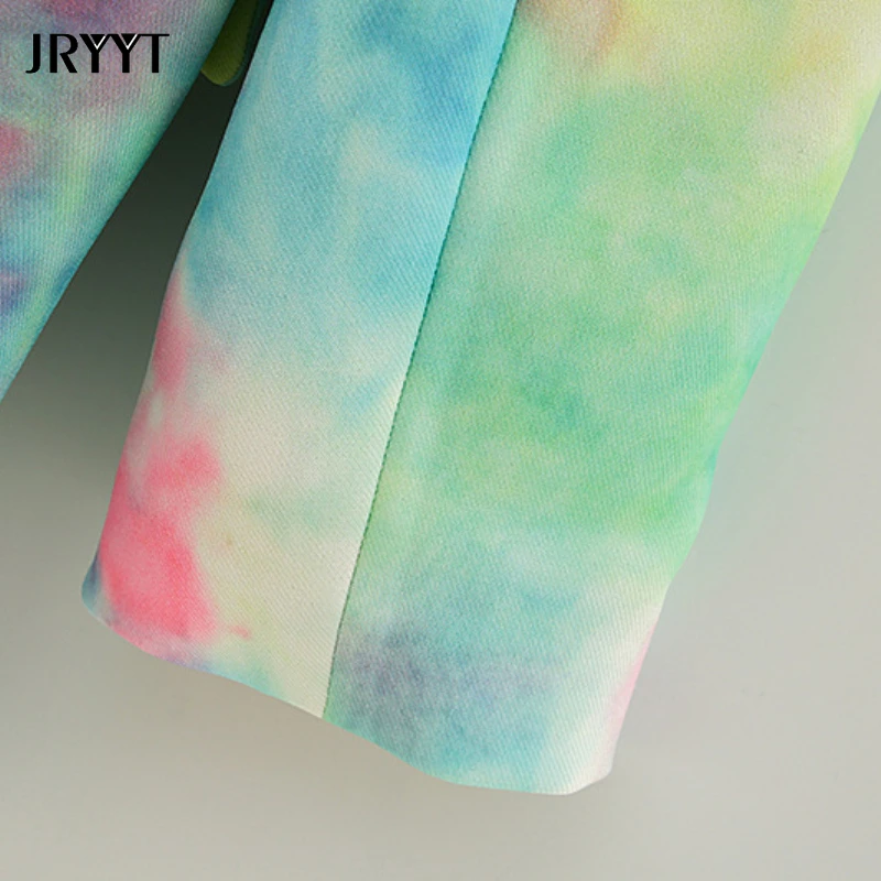 Women's Colorful Tie-dye Double-breasted Suit Jacket Casual Long Sleeve Pocket Blazers Loose Straight Printed Outwear
Women's Colorful Tie-dye Double-breasted Suit Jacket Casual Long Sleeve Pocket Blazers Loose Straight Printed Outwear