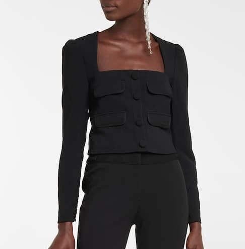 Designer Clothes High Quality Women Fashion Black Square Collar Puff Sleeve Solid Color Short Jacket
Designer Clothes High Quality Women Fashion Black Square Collar Puff Sleeve Solid Color Short Jacket