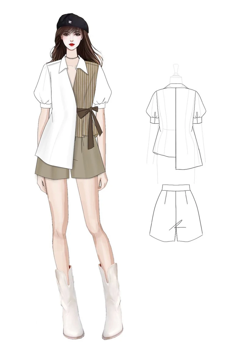 COIGARSAM Patchwork Women one-piece dress korean New Summer Short Sleeve Dresses 5031
COIGARSAM Patchwork Women one-piece dress korean New Summer Short Sleeve Dresses 5031