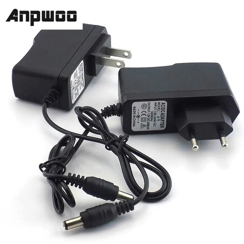 500mA Мощность конвертер адаптер питания AC к DC 12V 0.5A Питание US EU Plug Переключатель 5 мм