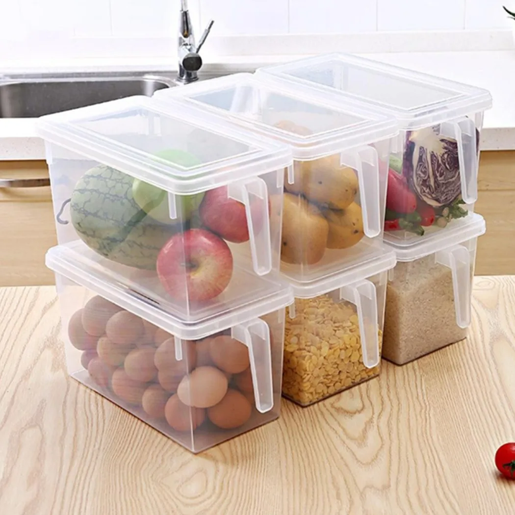 Reusable Refrigerator Food Storage Containers Kitchen Freezer Seal Bin Vegetable Fruit Meat Fresh Box Organizer With Lid Handle
Reusable Refrigerator Food Storage Containers Kitchen Freezer Seal Bin Vegetable Fruit Meat Fresh Box Organizer With Lid Handle