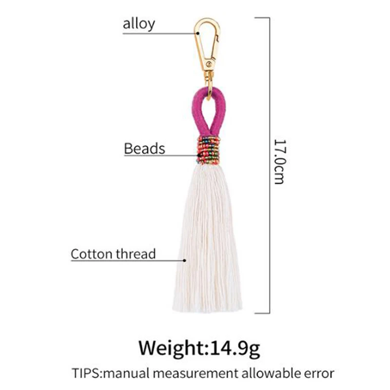 Bohemian Tassel Key Ring Key Chain DIY Handmade Women Bag Charm Fashion Keychain Jewelry Gifts Luggage Accessories
Bohemian Tassel Key Ring Key Chain DIY Handmade Women Bag Charm Fashion Keychain Jewelry Gifts Luggage Accessories