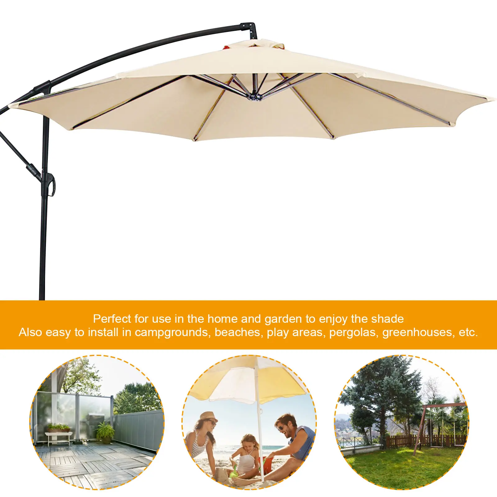 Outdoor Umbrella Replacement, Patio Sunshade Parasol Top Canopy Cover, Umbrella Replacement 3m Dia. for 8 Ribs for Yard Garden
Outdoor Umbrella Replacement, Patio Sunshade Parasol Top Canopy Cover, Umbrella Replacement 3m Dia. for 8 Ribs for Yard Garden