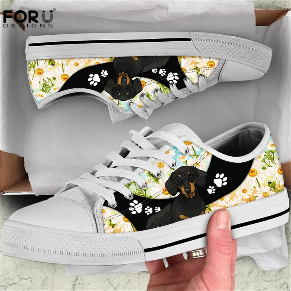 FORUDESIGNS Cute Dachshund Dog Lovers Daisy Flower Pattern Fashion Classic Low Style Women Canvas Shoes Lace-up Ladies Zapatos
FORUDESIGNS Cute Dachshund Dog Lovers Daisy Flower Pattern Fashion Classic Low Style Women Canvas Shoes Lace-up Ladies Zapatos