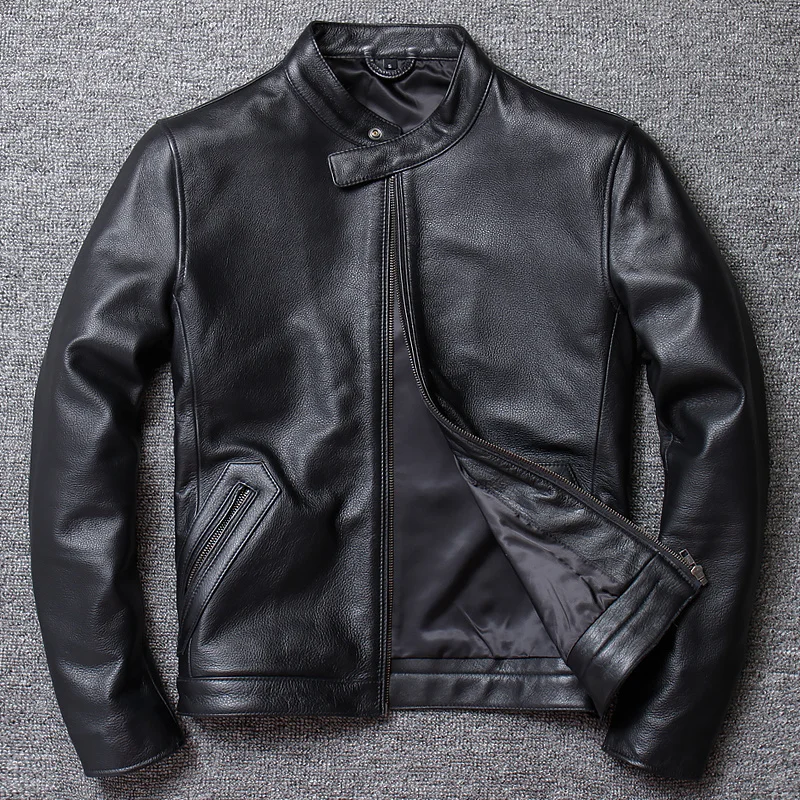 Offer Special Black Motorcycle Style Genuine Leather Jacket Men Stand Collar Plus Size 4XL Real Natural Cowhide Biker's Coat 
Offer Special Black Motorcycle Style Genuine Leather Jacket Men Stand Collar Plus Size 4XL Real Natural Cowhide Biker's Coat