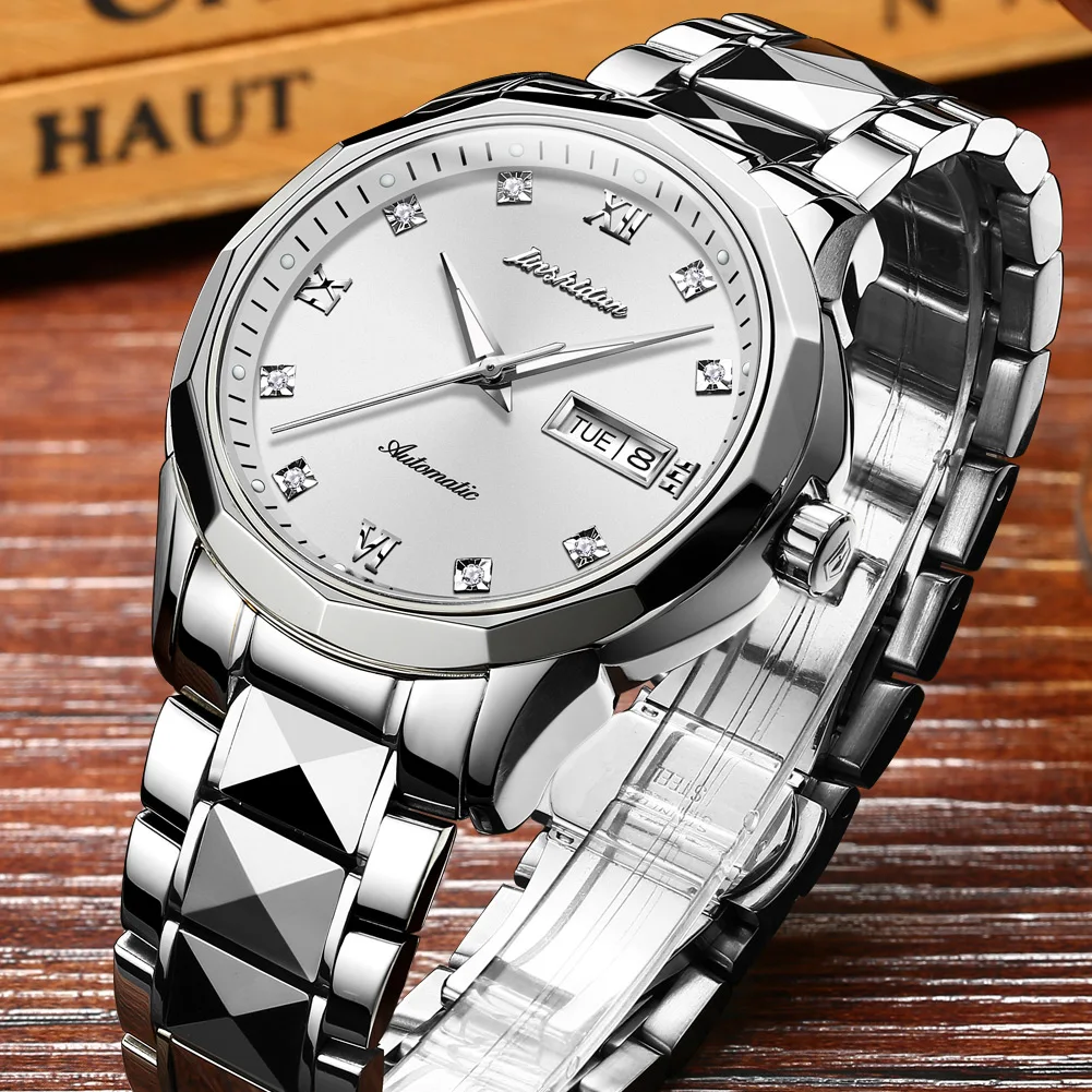 JSDUN Men's Top Brand Mechanical Stainless Steel White Dial Simple Japanese Mechanical Automatic Movement Business Watch 8813
JSDUN Men's Top Brand Mechanical Stainless Steel White Dial Simple Japanese Mechanical Automatic Movement Business Watch 8813