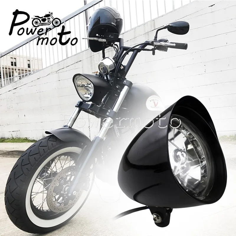 Retro Headlight 5.75" Billet Bullet Visor Front Lamp For Harley Softail Springer Chopper Bobber Cafe Racer Custom H4 12V 60/55W 
Retro Headlight 5.75" Billet Bullet Visor Front Lamp For Harley Softail Springer Chopper Bobber Cafe Racer Custom H4 12V 60/55W