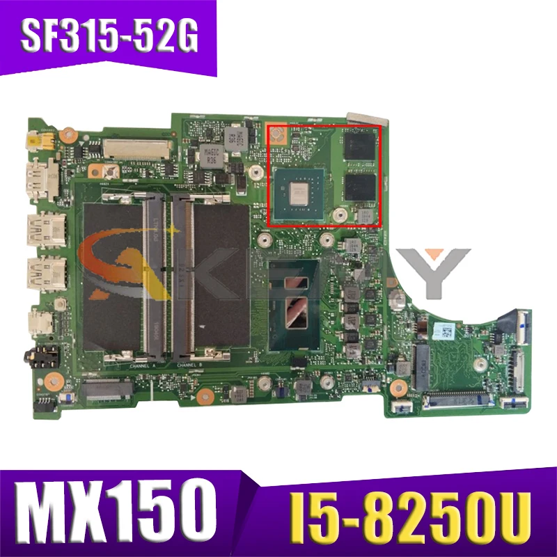 

AKEMY ER5EA REV 2.3 NBGZA11002 NB.GZA11.002 For ACER Swift 3 SF315-52G laptop motherboard SR3LA I5-8250U Geforce MX150