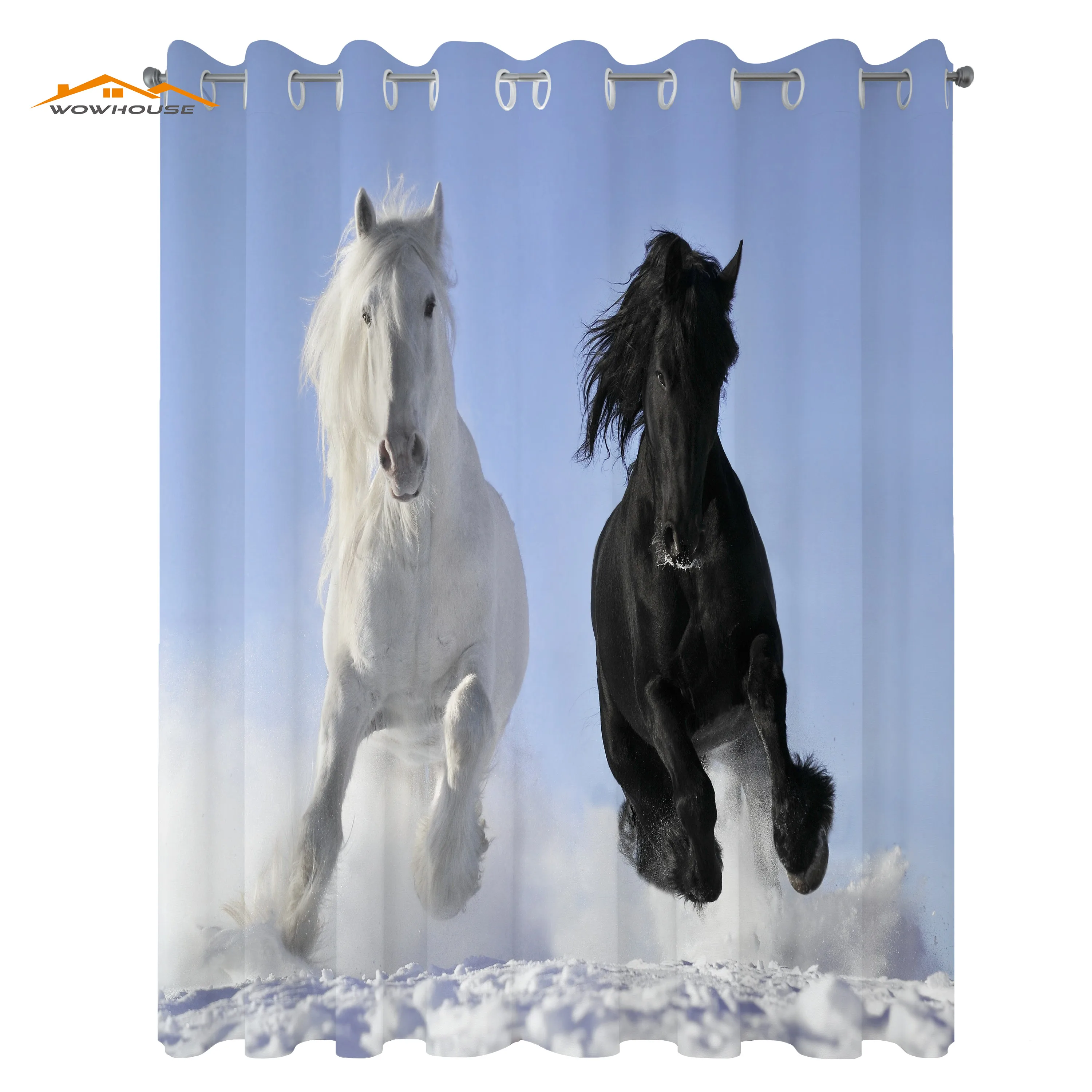 Horses Window Curtains Competing Racing Black and White Horses on Snow and Evil Mythical Symbolic Creatures Living Room Decor
Horses Window Curtains Competing Racing Black and White Horses on Snow and Evil Mythical Symbolic Creatures Living Room Decor