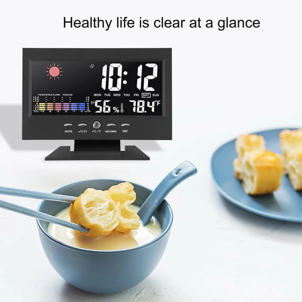 Thermometer Alarm Clock Hygrometer Time Temp Digital Alarm Clock Calendar
Thermometer Alarm Clock Hygrometer Time Temp Digital Alarm Clock Calendar