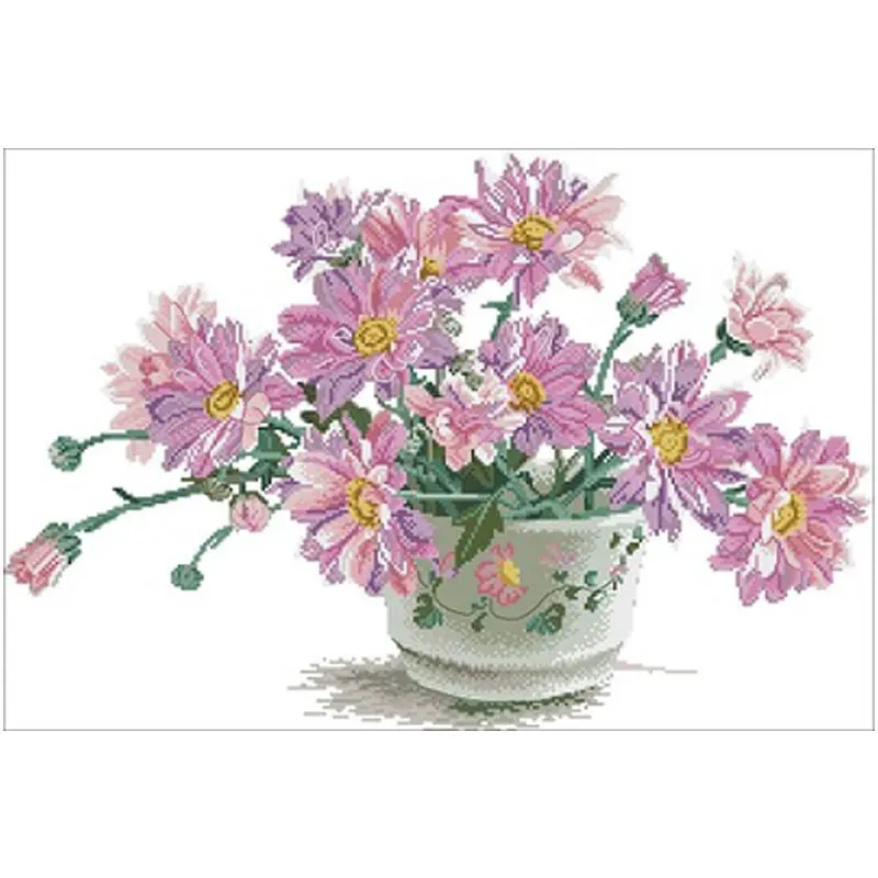 A pot of pink flowers patterns Counted Cross Stitch 11CT 14CT 18CT DIY Cross Stitch Kits Embroidery Needlework Sets home decor
A pot of pink flowers patterns Counted Cross Stitch 11CT 14CT 18CT DIY Cross Stitch Kits Embroidery Needlework Sets home decor