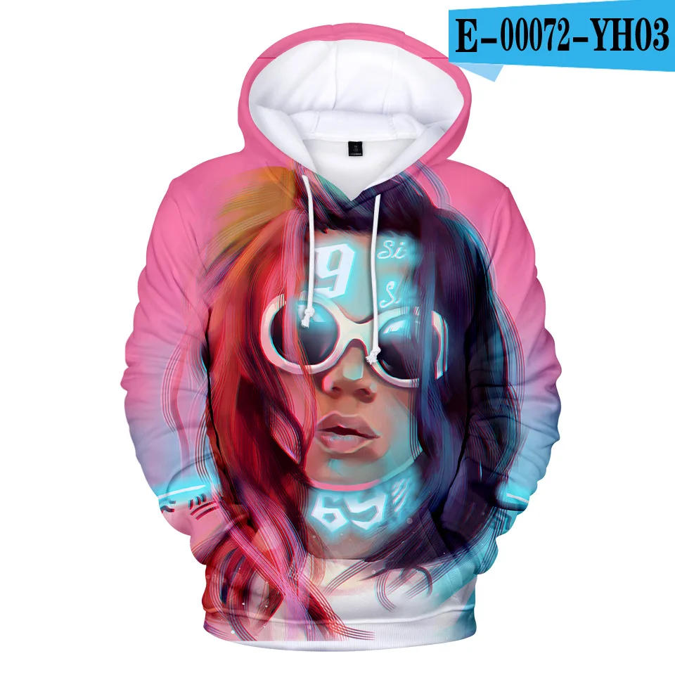 Новые толстовки в стиле рэпера Tekashi69 6ix9ine Tekashi 69 для мужчин и женщин 3D свитшоты