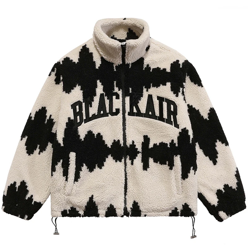 Men Lamb Wool Jackets Harajuku Fleece Thick Warm Jackets Coat Unisex Oversized Couple Black White Tie Dye Printed Jacket
Men Lamb Wool Jackets Harajuku Fleece Thick Warm Jackets Coat Unisex Oversized Couple Black White Tie Dye Printed Jacket