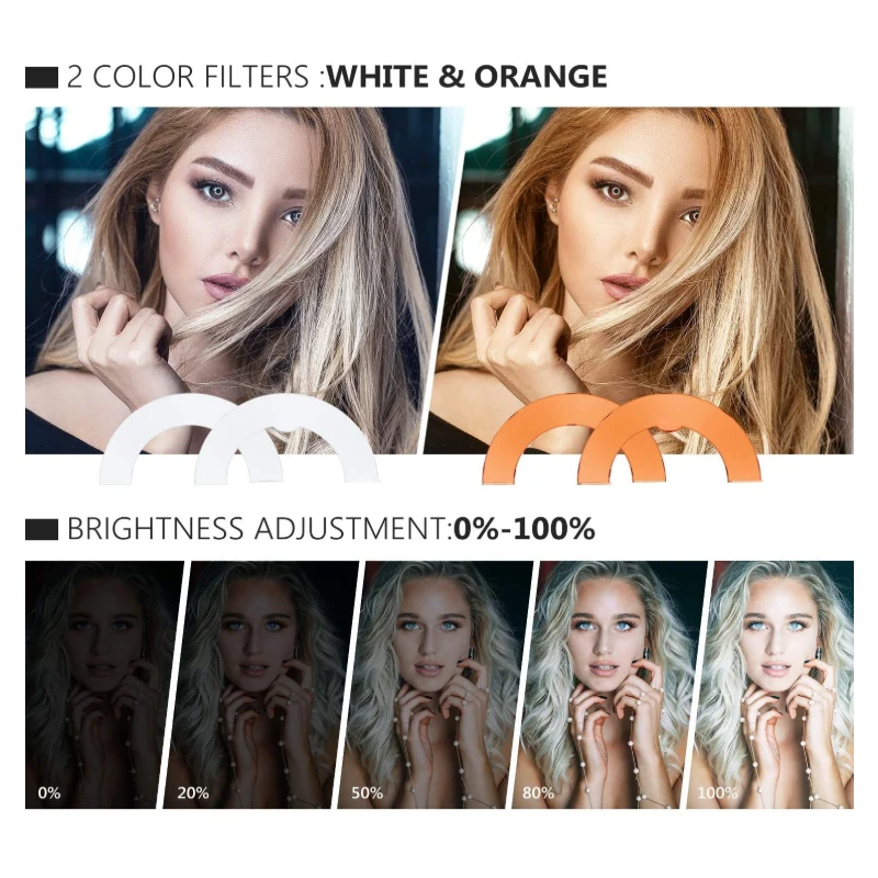 Светодиодный кольцевой светильник RGB 18 дюймов для видеосъемки штатив держатель