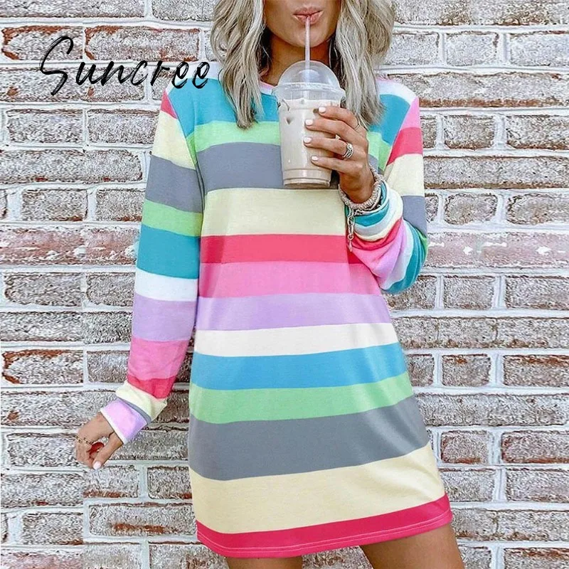 SUNCREE Color Block Stripe Casual Dress Woman Summer Dress 2021 New Fashion Long Sleeve Beach Bohemian Dress for Women Clothing
SUNCREE Color Block Stripe Casual Dress Woman Summer Dress 2021 New Fashion Long Sleeve Beach Bohemian Dress for Women Clothing