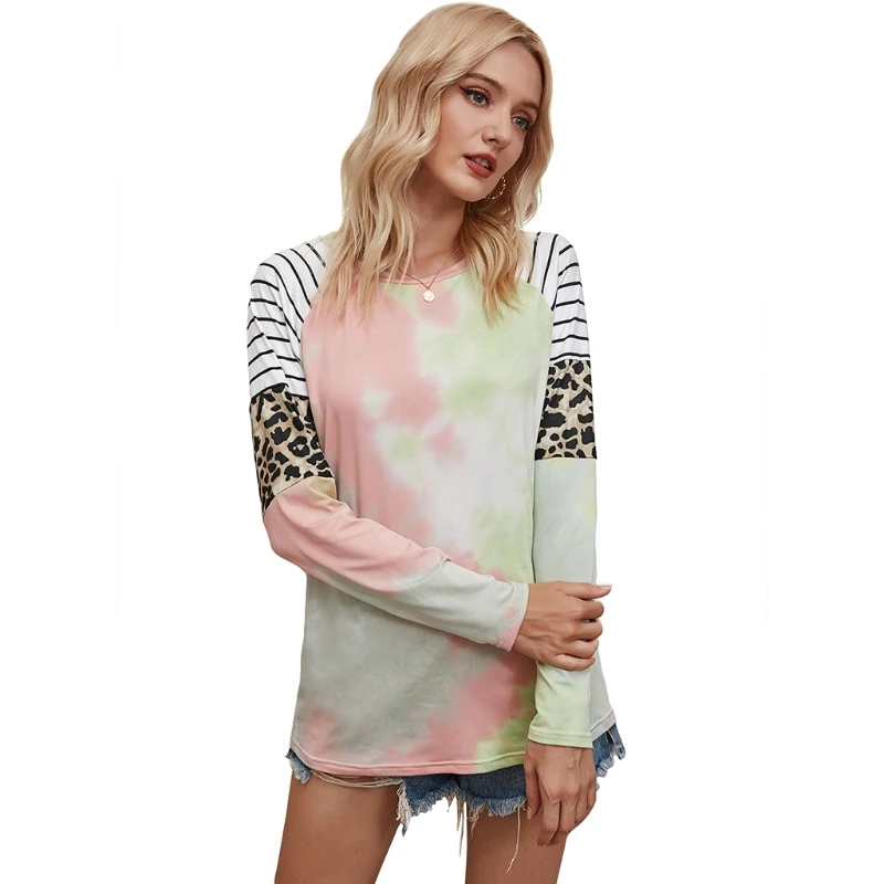 Women Raglan Long Sleeve O-Neck T-Shirt Tie Dye Leopard Stripes Loose Tunic Tops
Women Raglan Long Sleeve O-Neck T-Shirt Tie Dye Leopard Stripes Loose Tunic Tops