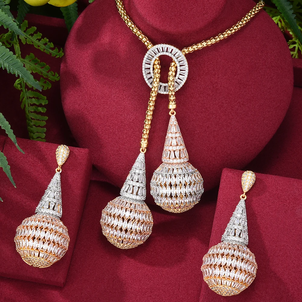 GODKI Cute Shiny Luxury DUBAI Shinning Dangle Drop Earrings Necklace For Women Nobal Bridal Wedding Cubic Zircon jewelry Set
GODKI Cute Shiny Luxury DUBAI Shinning Dangle Drop Earrings Necklace For Women Nobal Bridal Wedding Cubic Zircon jewelry Set