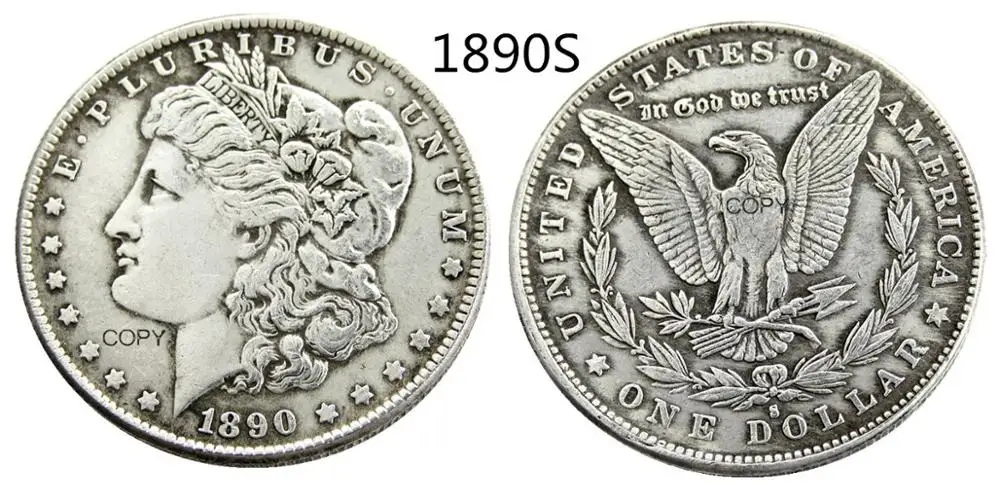 US 1890S Morgan Dollar Silver Plated Copy Coin