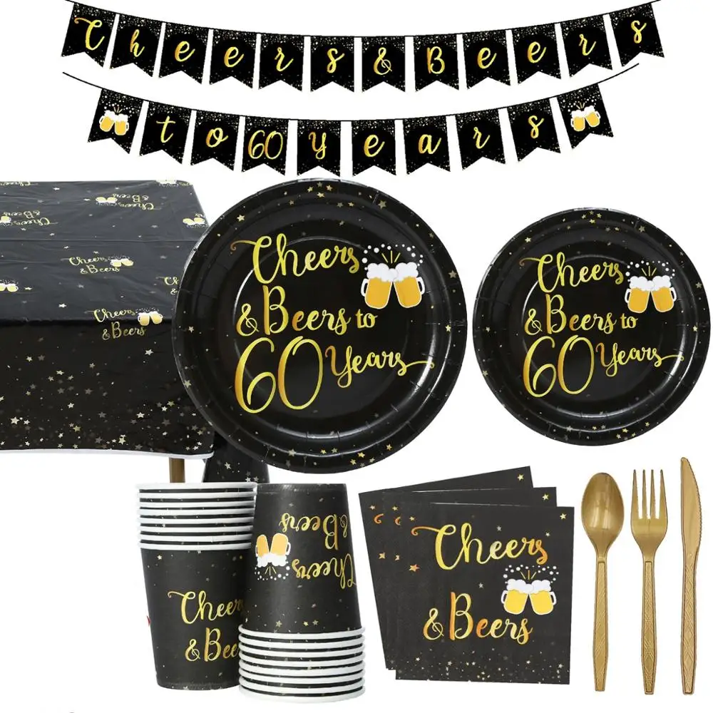 Cheers 60th birthday happy birthday decoration balloon 60 years old ladies men disposable tableware cup plates tablecloth
Cheers 60th birthday happy birthday decoration balloon 60 years old ladies men disposable tableware cup plates tablecloth