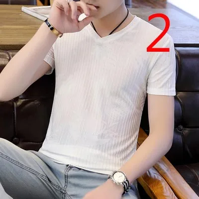 Summer high-end short-sleeved t-shirt male Korean version of the trend of cotton round neck
Summer high-end short-sleeved t-shirt male Korean version of the trend of cotton round neck