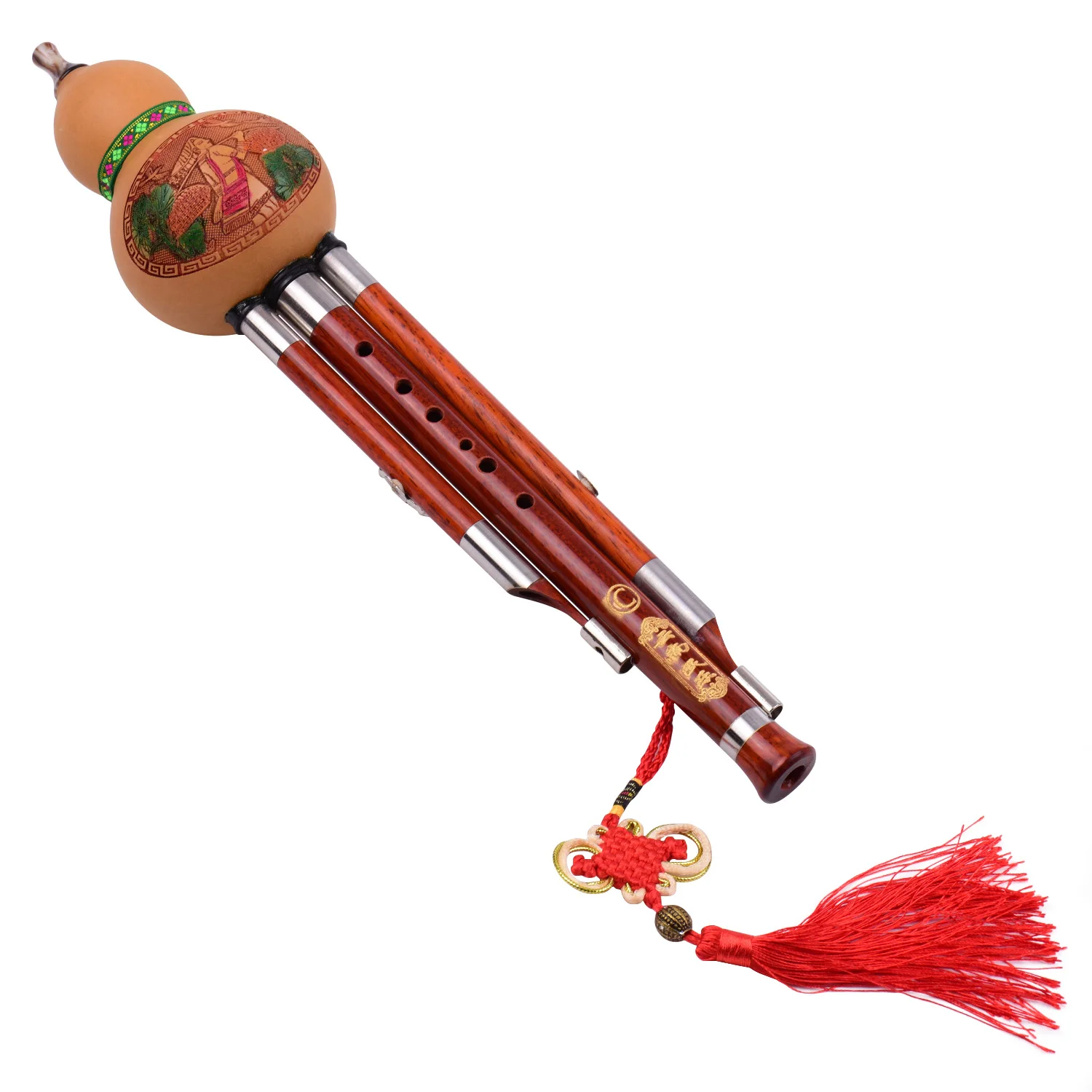 3 Tone C-Key Hulusi Gourd Cucurbit Flute Solid Wood Pipes Chinese Traditional Instrument with Chinese Knot Case for Beginners
3 Tone C-Key Hulusi Gourd Cucurbit Flute Solid Wood Pipes Chinese Traditional Instrument with Chinese Knot Case for Beginners