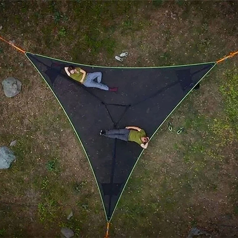 Multi-Person Hammock 3 Point Design Portable Hammock Multi-functional Triangle Aerial Mat Convenient Camping Sleep With Tie Rope 
Multi-Person Hammock 3 Point Design Portable Hammock Multi-functional Triangle Aerial Mat Convenient Camping Sleep With Tie Rope
