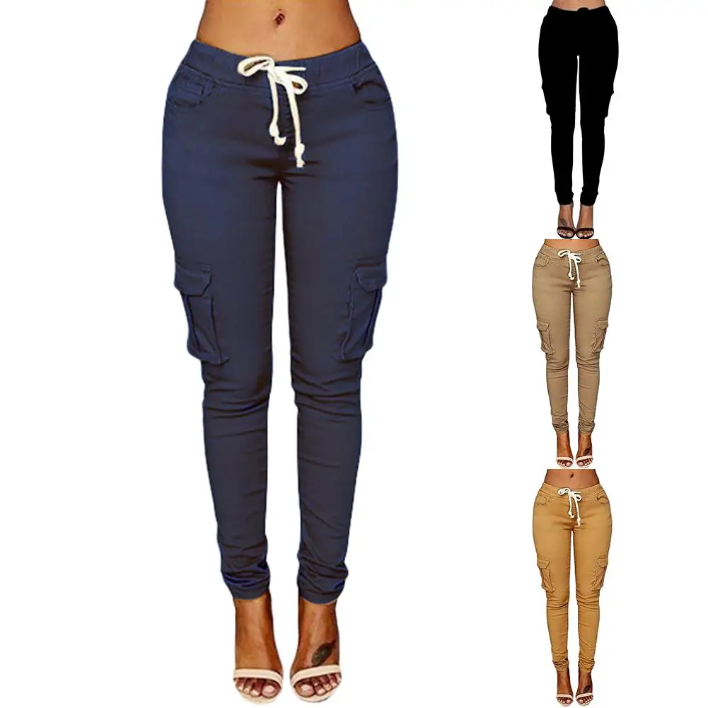 pants woman high waist pants Solid Skinny Cargo Pants Pockets Drawstring Joggers Trousers Summer Leggings Casual Pencil Pants
pants woman high waist pants Solid Skinny Cargo Pants Pockets Drawstring Joggers Trousers Summer Leggings Casual Pencil Pants