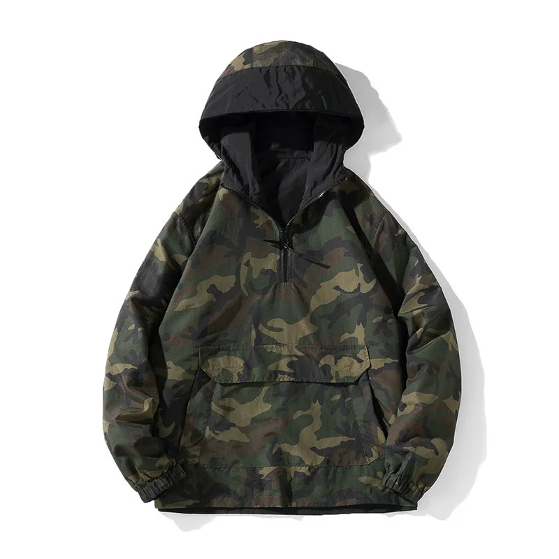 Outdoor Camouflage Windbreaker Pattern Tops On Both Sides Student Sports Meeting Hoodies Hiking Class Uniform Work Jacket Couple 
Outdoor Camouflage Windbreaker Pattern Tops On Both Sides Student Sports Meeting Hoodies Hiking Class Uniform Work Jacket Couple