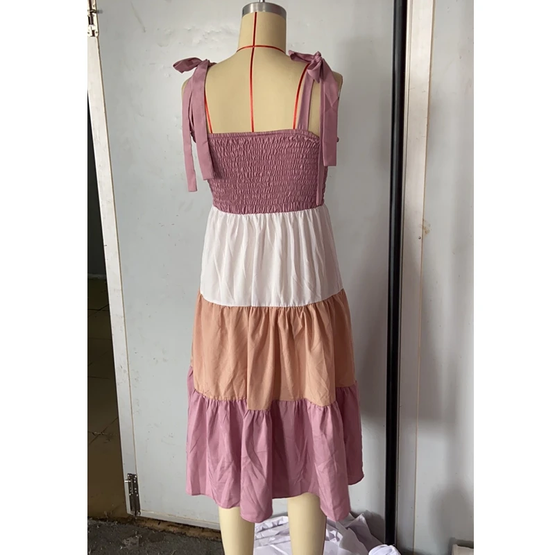 Mandylandy Dress Summer Sexy Backless Spaghetti Strap Lace-up Square Collar Dress Women's Casual Stitching Ruffle Dress
Mandylandy Dress Summer Sexy Backless Spaghetti Strap Lace-up Square Collar Dress Women's Casual Stitching Ruffle Dress