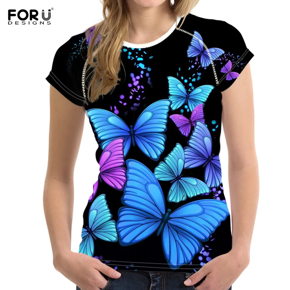 FORUDESIGNS 2020 Summen Women's Fashion Top Cute Animal Butterfly Print Short Sleeve Female T Shirt Soft O-neck Tshirt for Teens
FORUDESIGNS 2020 Summen Women's Fashion Top Cute Animal Butterfly Print Short Sleeve Female T Shirt Soft O-neck Tshirt for Teens