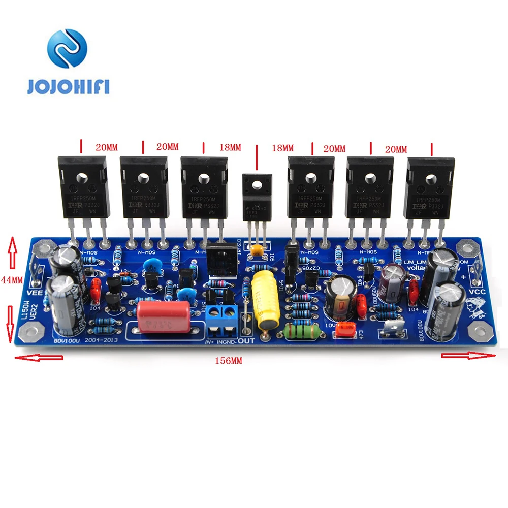 L150W класс AB DC +/- 45V 200W8R (+-60V) 400W 4R моно усилитель готовой платы w/6 шт 200W MOSFET IRFP250 FET |