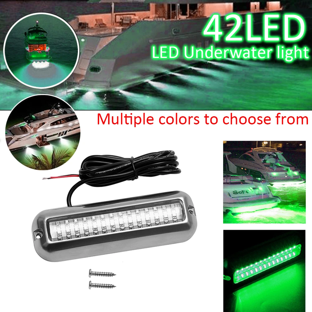 Universal 27/42 LED Marine Light Underwater Green Light Lamp 12V Stainless Steel IP68 Waterproof for Boat Yacht Pontoon Kayak
Universal 27/42 LED Marine Light Underwater Green Light Lamp 12V Stainless Steel IP68 Waterproof for Boat Yacht Pontoon Kayak