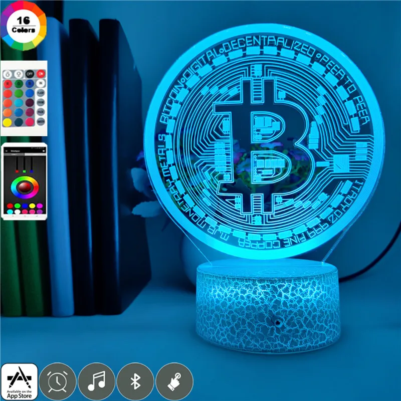 Bitcoin Night Light LED Touch Sensor 3D Table Lamp USB Color Changing Atmosphere Decor Novelty Lighting Child Kids Holiday Gift
Bitcoin Night Light LED Touch Sensor 3D Table Lamp USB Color Changing Atmosphere Decor Novelty Lighting Child Kids Holiday Gift