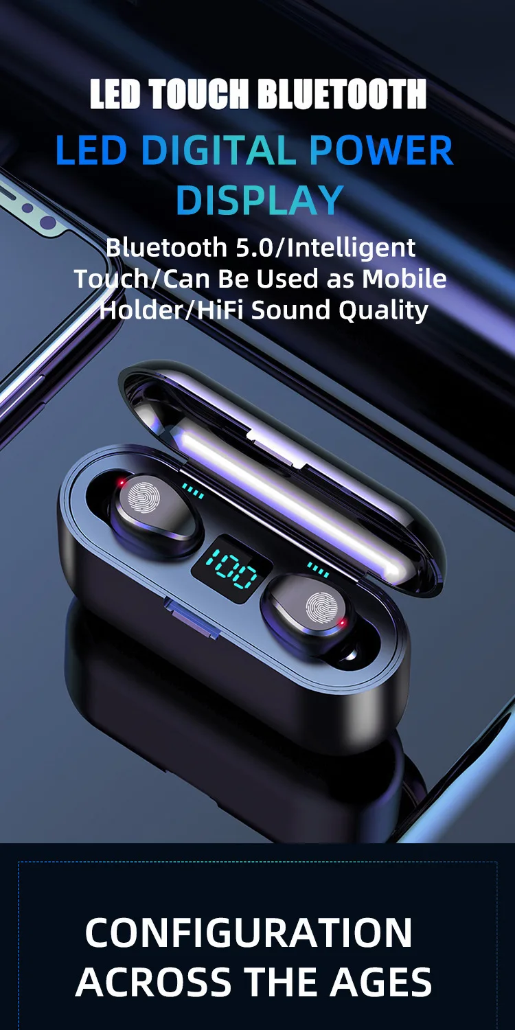 Light Emitting Digital Display Bluetooth earphone binaural fingerprint earphone 5.0
Light Emitting Digital Display Bluetooth earphone binaural fingerprint earphone 5.0