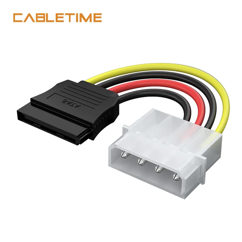 Cabletime 4 Pin IDE Molex Male к 15 Sata Serial ATA M F адаптер для жесткого диска кабель питания