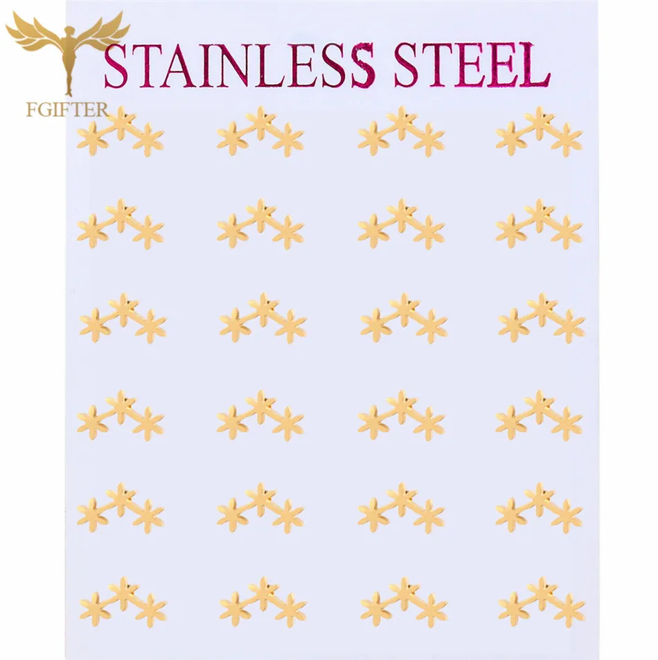 Sweet Style Earrings Snowflower Stud Earring Sets 12 Pairs Stainless Steel Jewelry for Women Jewllery Wholesale
Sweet Style Earrings Snowflower Stud Earring Sets 12 Pairs Stainless Steel Jewelry for Women Jewllery Wholesale