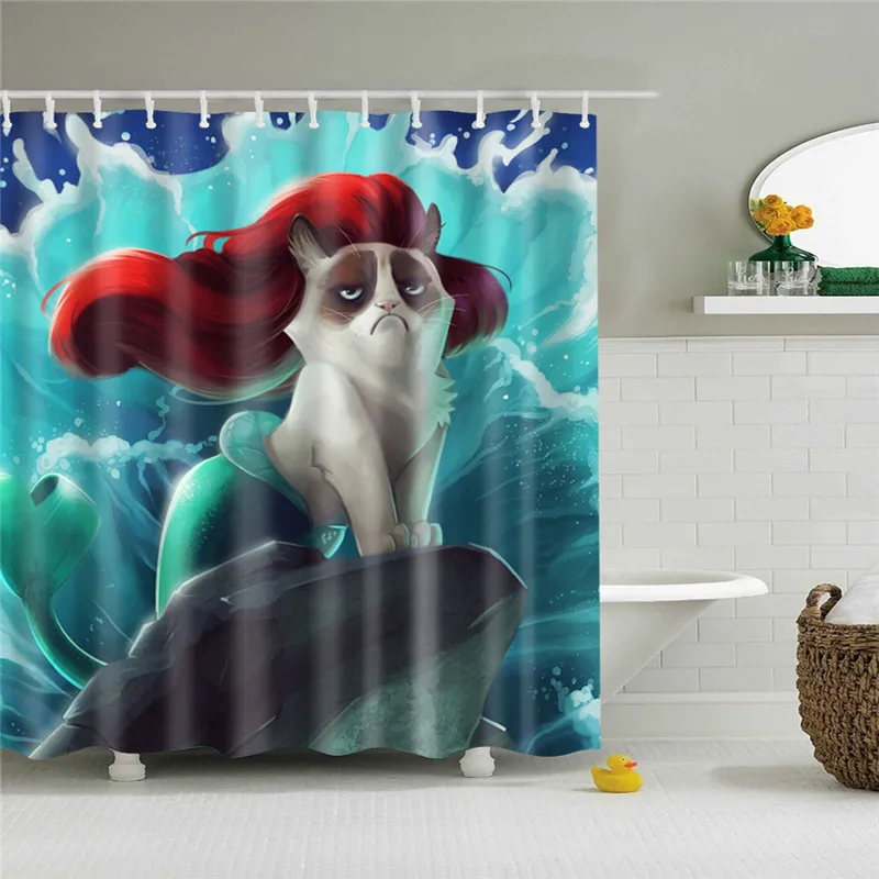 Waterproof Shower Curtain For Bathroom Funny Mermaid Print Bathtub Curtains Opaque Polyester Bathroom Curtain with 12 pcs hooks
Waterproof Shower Curtain For Bathroom Funny Mermaid Print Bathtub Curtains Opaque Polyester Bathroom Curtain with 12 pcs hooks
