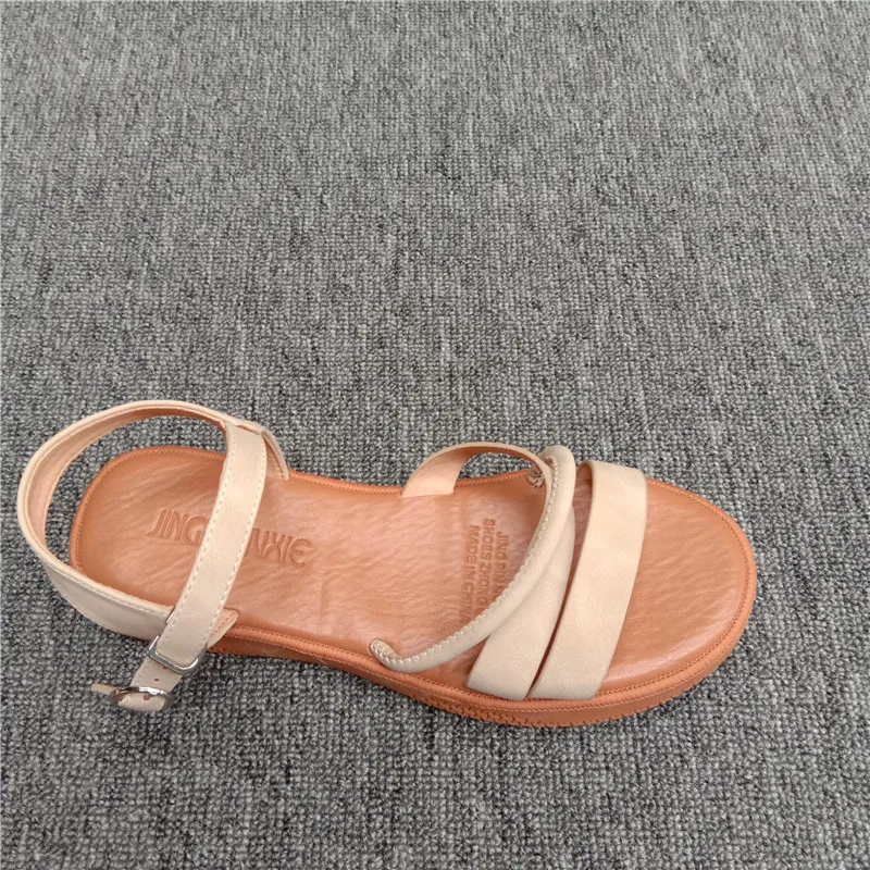 2021 Sandals Female Shoe Anti-Skid Soft New Girls Low Flat Summer Beige Fashion Comfort PU Back Strap Rubber Scandals Casual Bas
2021 Sandals Female Shoe Anti-Skid Soft New Girls Low Flat Summer Beige Fashion Comfort PU Back Strap Rubber Scandals Casual Bas