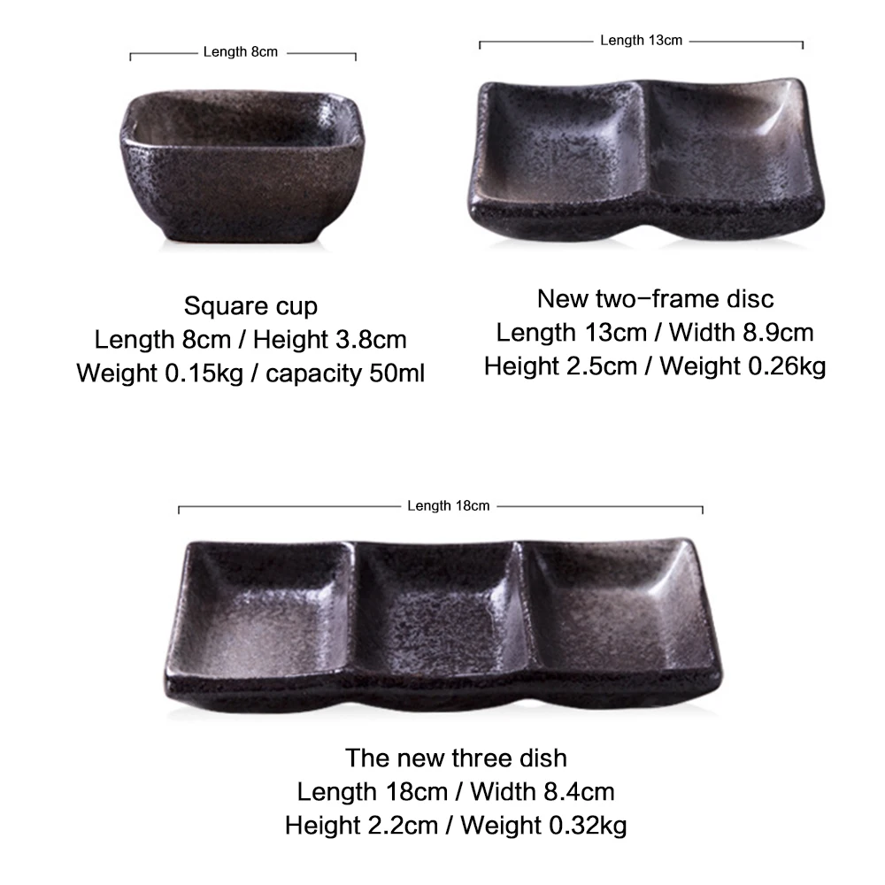 2/3 Grids Japan Ceramic Flavor Snack Plate Taste Dish Creative Square Cup Sauce Dish Household Dipping Plate For Kitchen Dishes
2/3 Grids Japan Ceramic Flavor Snack Plate Taste Dish Creative Square Cup Sauce Dish Household Dipping Plate For Kitchen Dishes