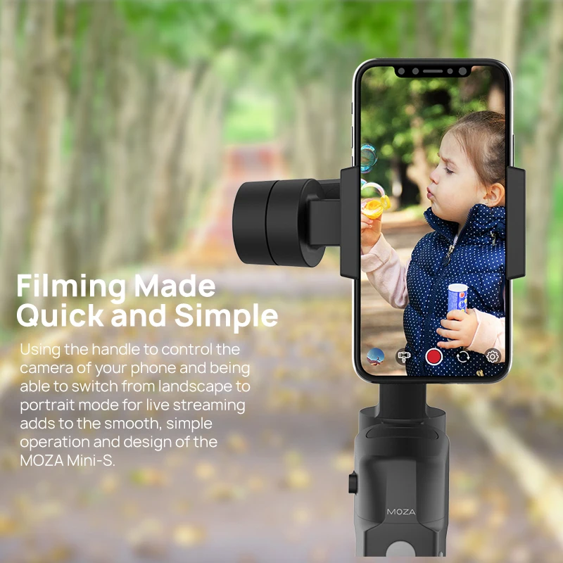 Moza Mini-S 3 Axis Gimbal Smartphone stabilizer Foldable Portable Handheld Gimbal Stabilizer for GoPro Phones Vlogging
Moza Mini-S 3 Axis Gimbal Smartphone stabilizer Foldable Portable Handheld Gimbal Stabilizer for GoPro Phones Vlogging