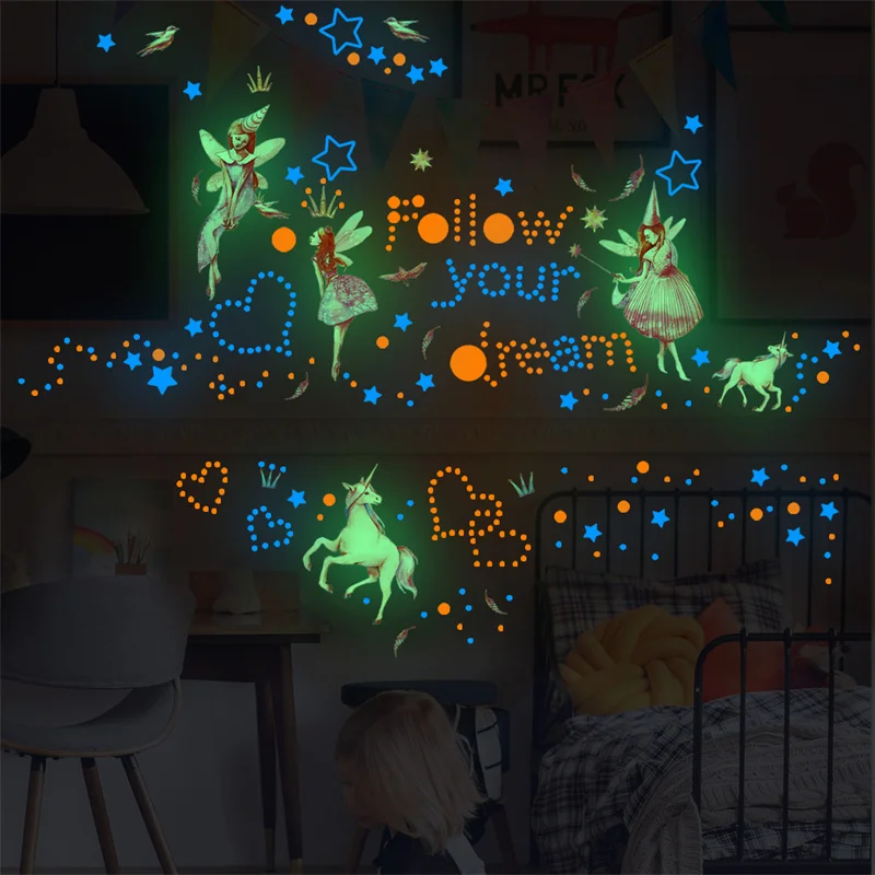 Glow in The Dark Star for Kids Room Decor Luminous Fairy Unicorn Decal Wall Sticker for Nursery Bedroom Decorative Gift for Girl
Glow in The Dark Star for Kids Room Decor Luminous Fairy Unicorn Decal Wall Sticker for Nursery Bedroom Decorative Gift for Girl
