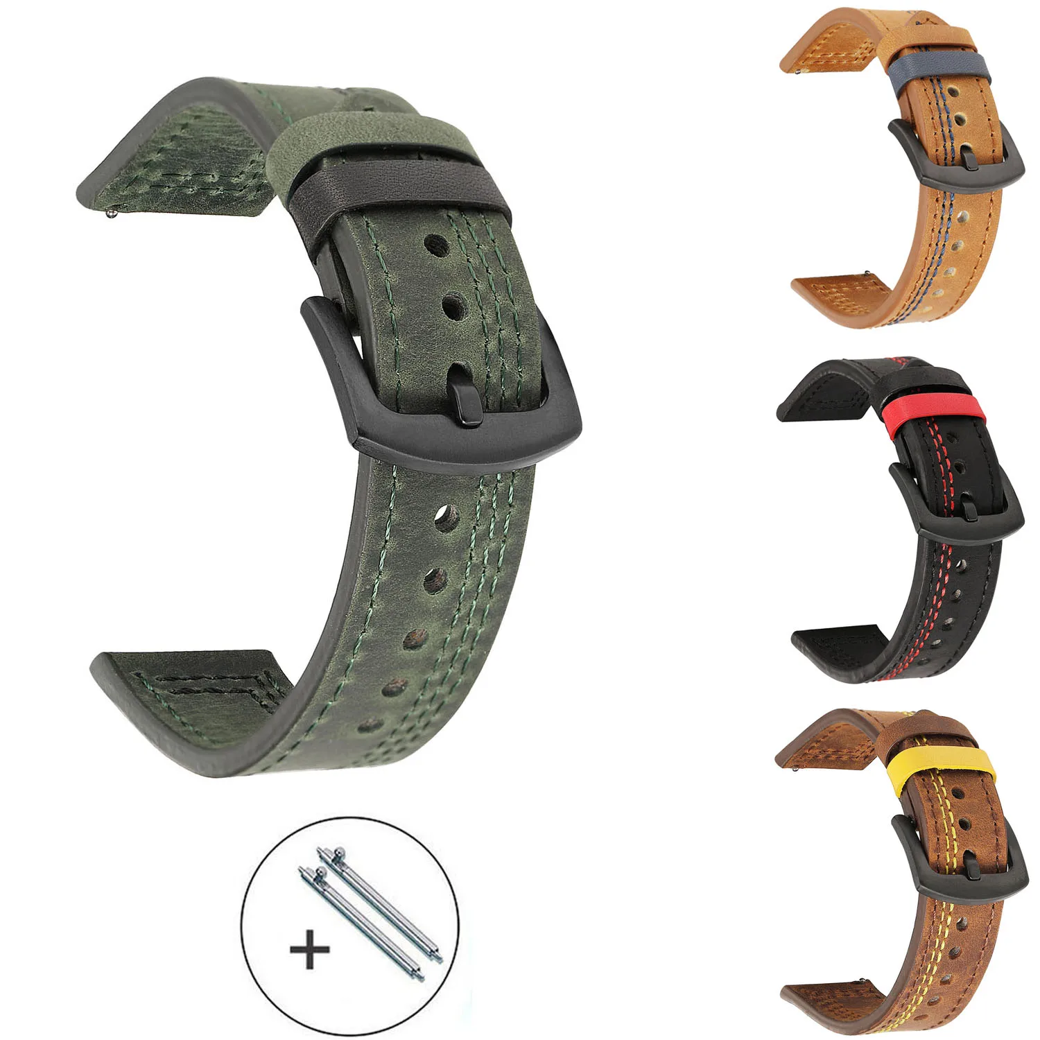 18mm 20mm 22mm 24mm Watchband Retro Thread Genuine Leather Watch Strap Qucick Release Cowhide Bracelet Accessories
18mm 20mm 22mm 24mm Watchband Retro Thread Genuine Leather Watch Strap Qucick Release Cowhide Bracelet Accessories